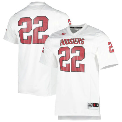 #22 IN. Hoosiers 90s Away Premier Strategy Jersey White Stitched American College Jerseys