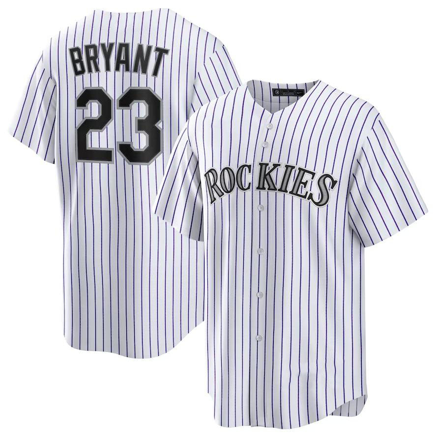 Colorado Rockies #23 Kris Bryant White Home Replica Player Name Jersey Baseball Jerseys