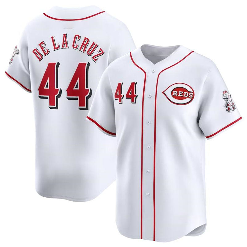 Cincinnati Reds #44 Elly De La Cruz White Home Cooperstown Collection Player Jersey Baseball Jerseys