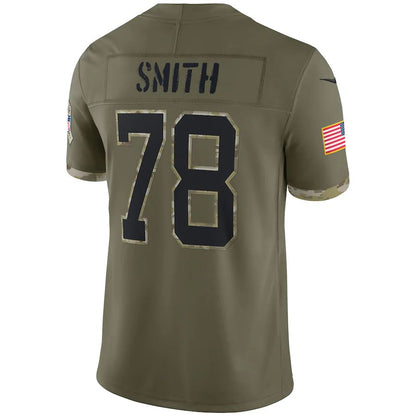 B.Bills #78 Bruce Smith Olive 2022 Salute To Service Retired Player Limited Jersey Football Stitched American Jerseys