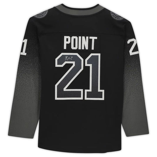 TB.Lightning #21 Brayden Point Fanatics Authentic Autographed Black Alternate Breakaway Jersey Stitched American Hockey Jerseys