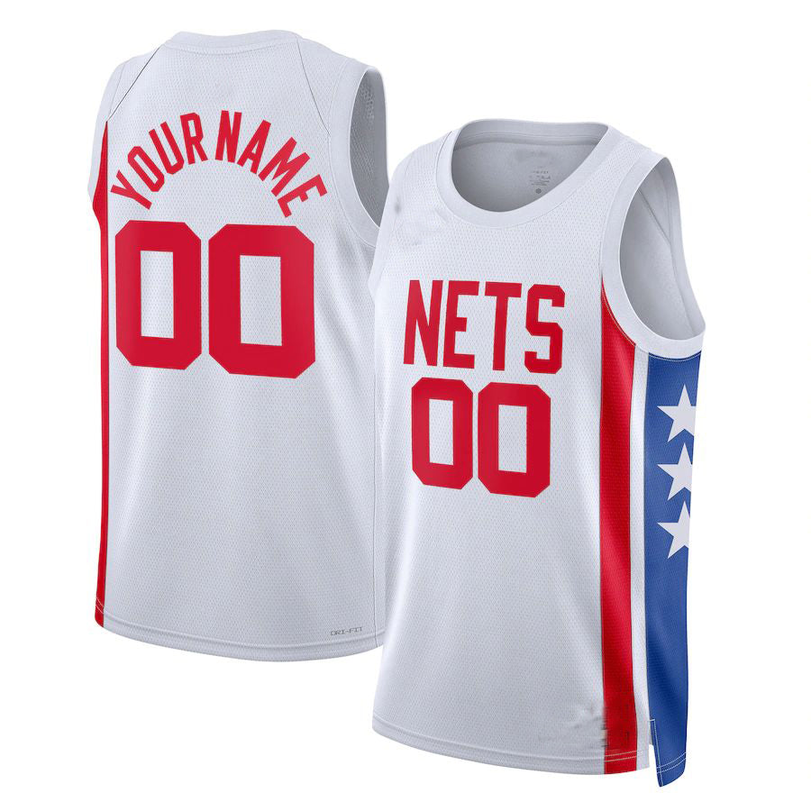 Custom B.Nets Unisex 2022-23 Custom Swingman Jersey Classic Edition White American Stitched Basketball Jersey