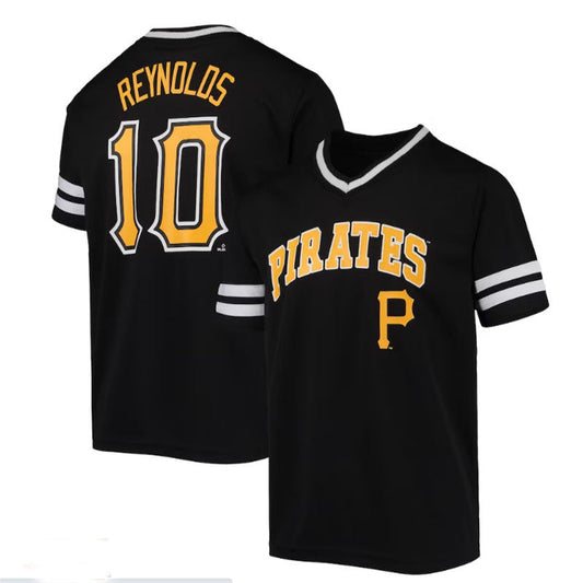 Pittsburgh Pirates #10 Bryan Reynolds Black Player Logo Jersey Baseball Jerseys