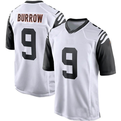 C.Bengals #9 Joe Burrow White Alternate Game Player Jersey Stitched American Football Jerseys