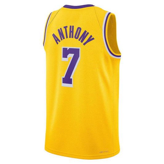 LA.Lakers #7 Carmelo Anthony 2021-22 Swingman Jersey Icon Edition Gold Stitched American Basketball Jersey