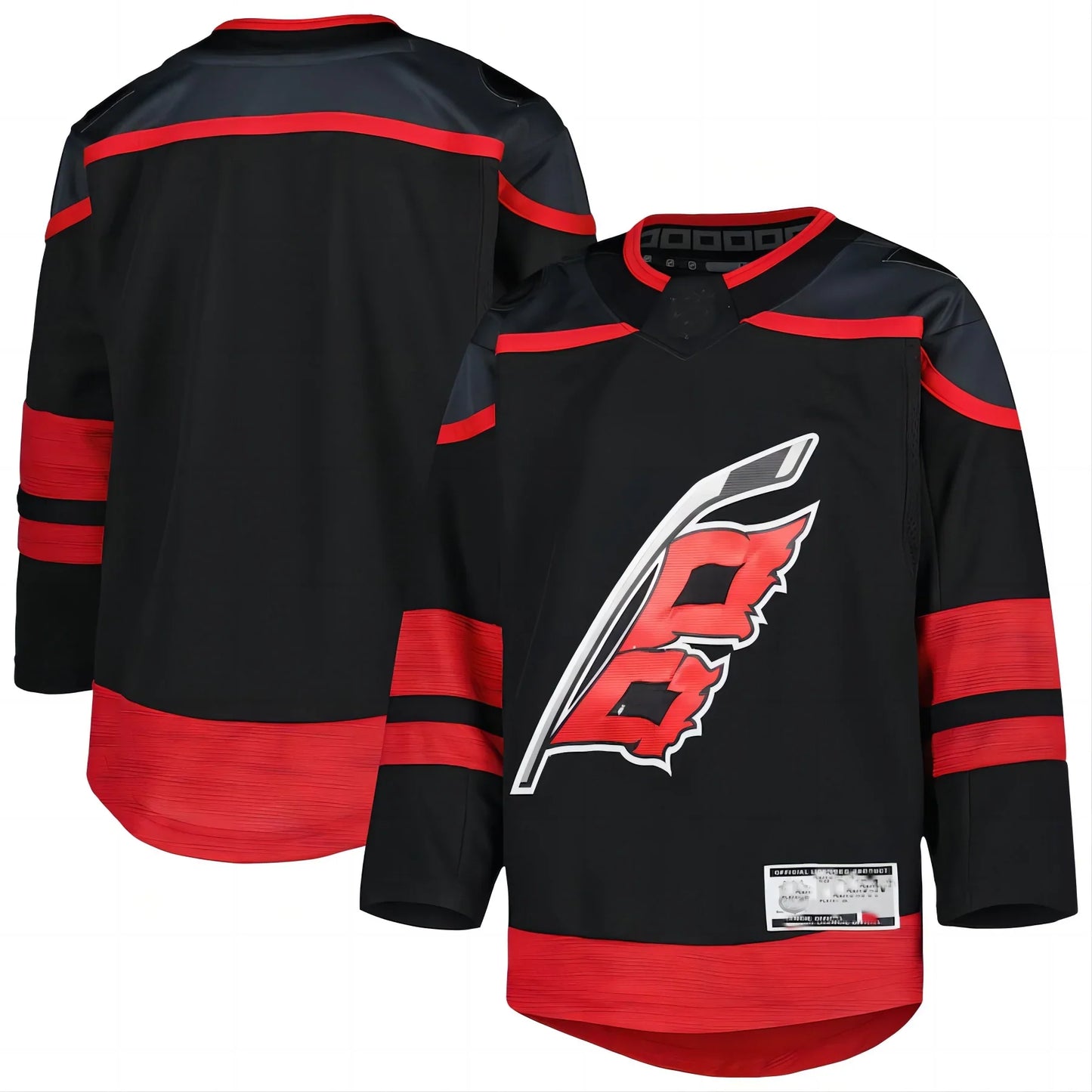 C.Hurricanes 2021-22 Alternate Premier Jersey Black Stitched American Hockey Jerseys