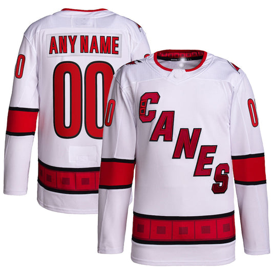 Custom C.Hurricanes Away Primegreen Authentic Pro Jersey White Stitched American Hockey Jerseys