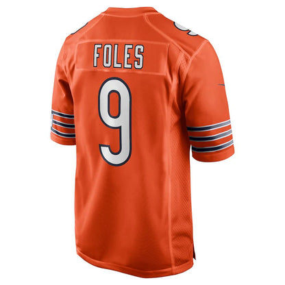 C.Bears #9 Nick Foles Orange Game Jersey Stitched American Football Jerseys