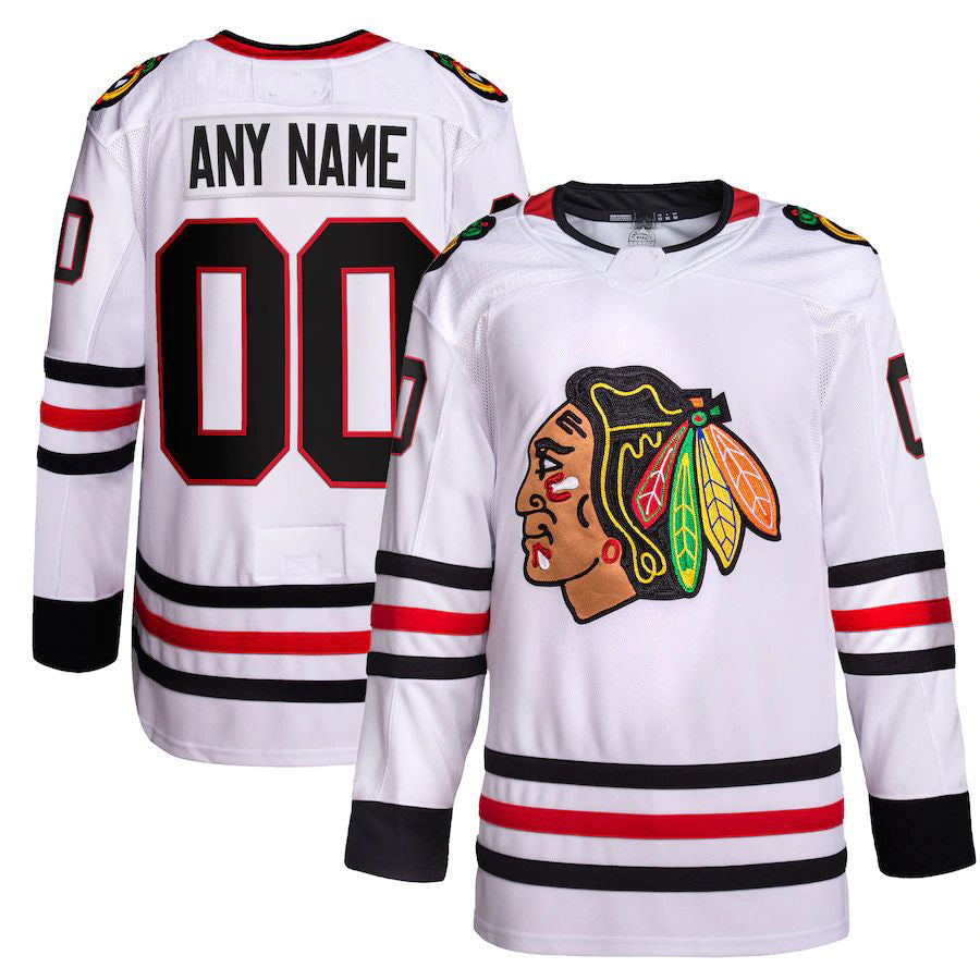 Custom C.Blackhawks Away Primegreen Authentic Pro Jersey White Stitched American Hockey Jerseys