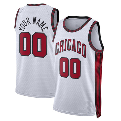 Custom C.Bulls  Unisex 2022-23 Swingman Jersey City Edition White Statement Edition American Stitched Basketball Jersey