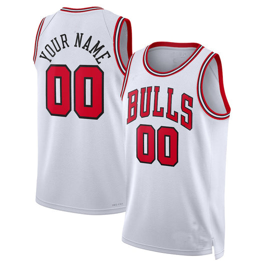 Custom C.Bulls Unisex 2022-23 Swingman Jersey White Association Edition Statement Edition American Stitched Basketball Jersey