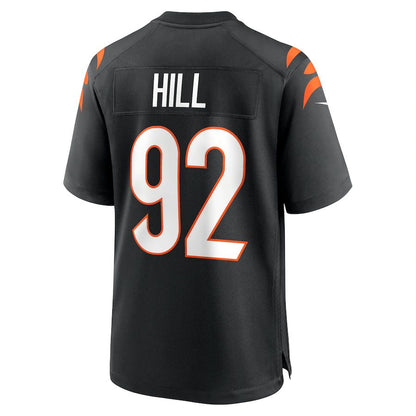 C.Bengals #92 B.J. Hill Black Game Jersey Stitched American Football Jerseys