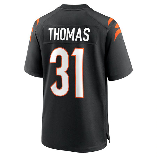 C.Bengals #31 Michael Thomas Black Game Jersey Stitched American Football Jerseys