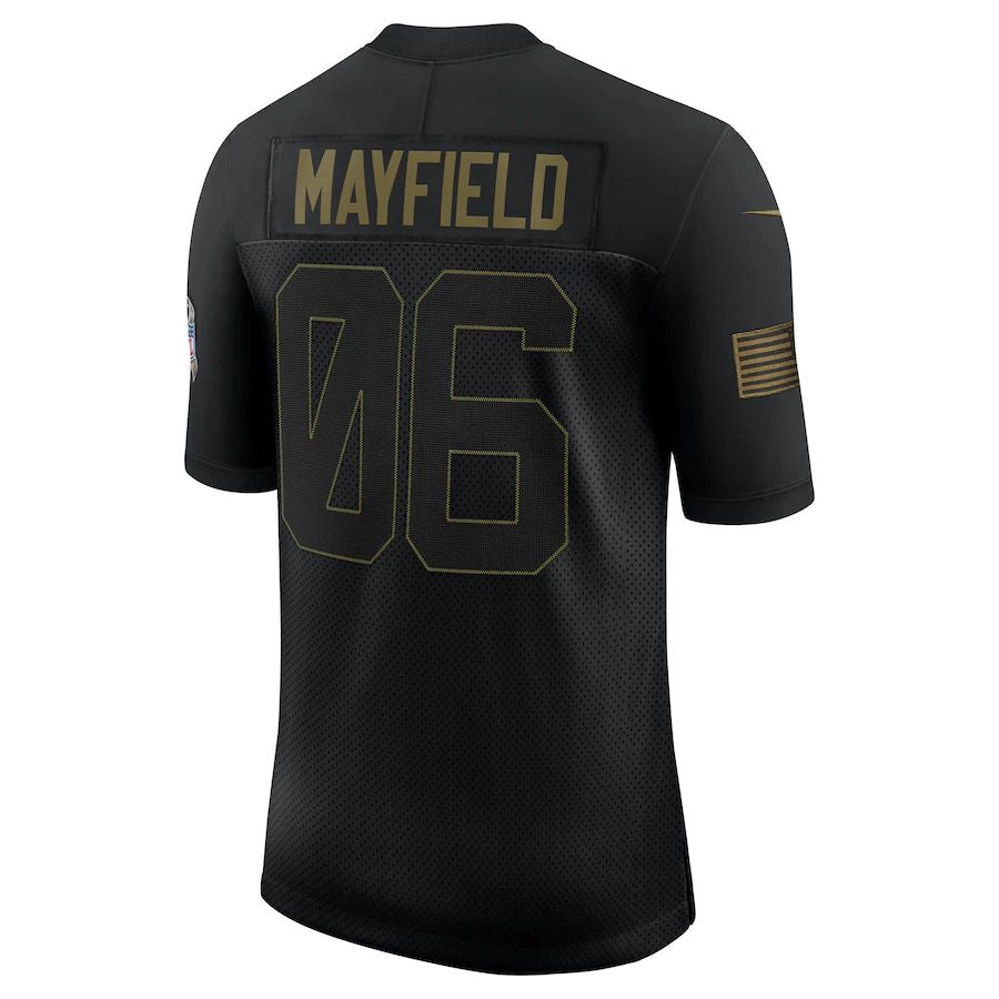 C.Browns #6 Baker Mayfield Black 2020 Salute To Service Limited Jersey Stitched American Football Jerseys