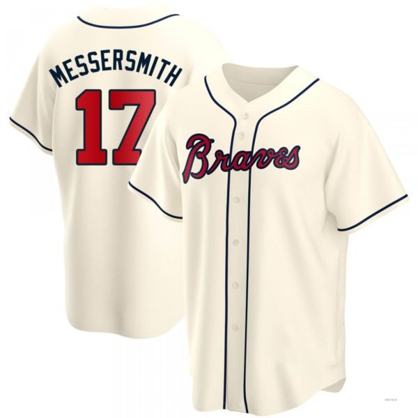 Atlanta Braves #17 Andy Messersmith Cream Alternate Jersey Stitches Baseball Jerseys