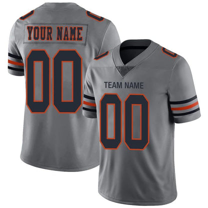 Custom C.Bears American Personalize Birthday Gifts Grey Jersey Stitched Jersey Football Jerseys