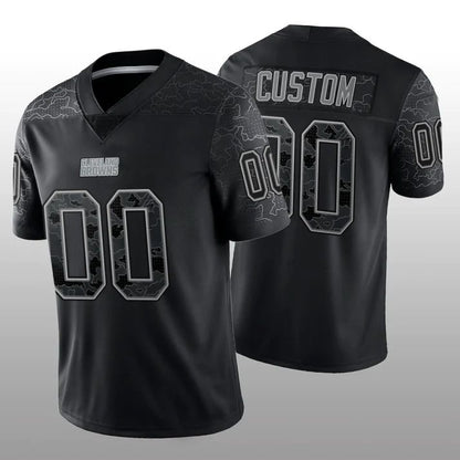 Custom C.Browns  Black RFLCTV Limited Jersey Stitched American Football Jerseys