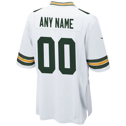 Custom GB.Packers Stitched Game White Jersey Men Youth Women