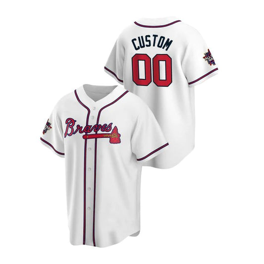 Custom Atlanta Braves White Men Youth Women Team Name Number Birthday gift 2021 All Star Stitched  Baseball Jerseys