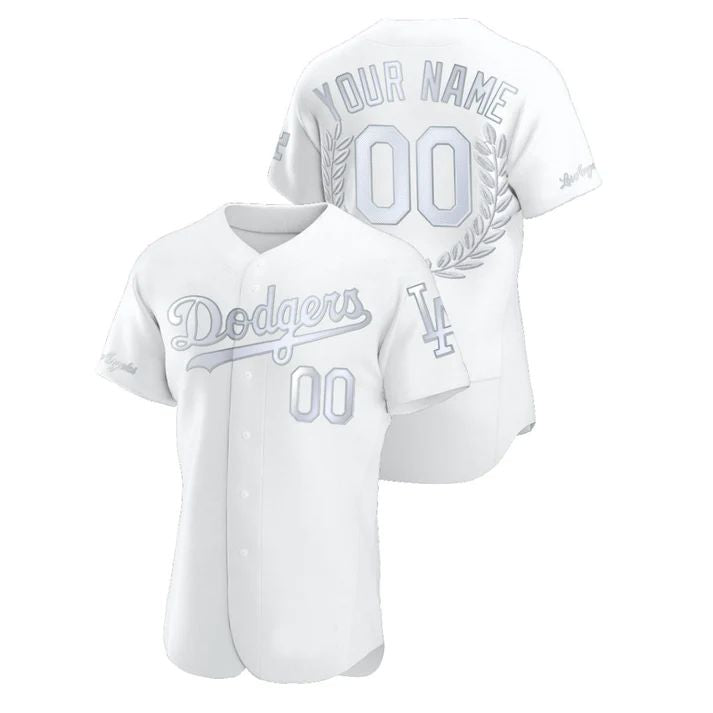 Baseball Jerseys Custom Los Angeles Dodgers White Award Collection Stitched Jersey