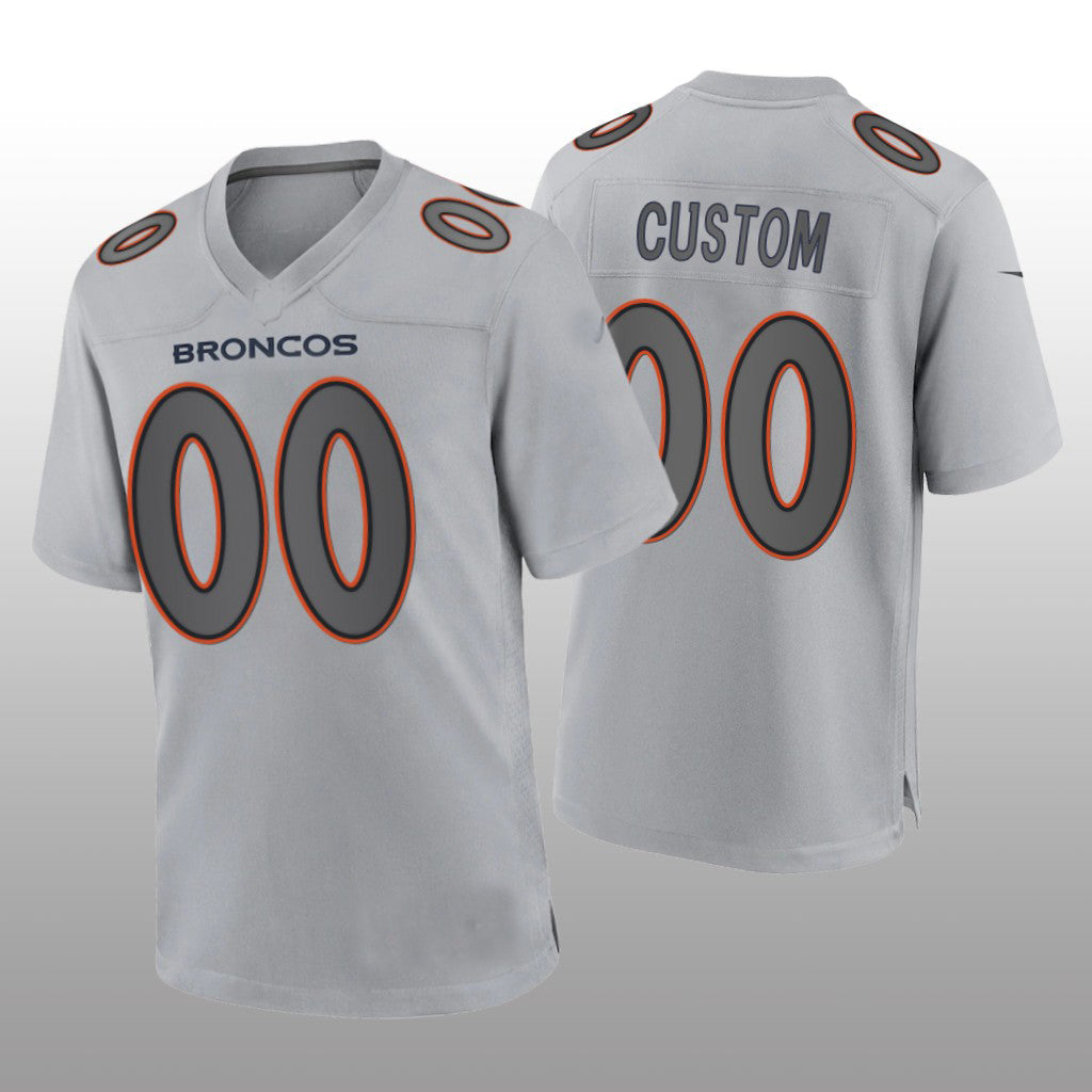 Custom D.Broncos Gray Atmosphere Game Jersey Stitched American Football Jerseys