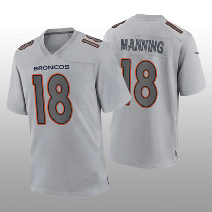 D.Broncos #18 Peyton Manning Gray Atmosphere Game Retired Player Jersey Stitched American Football Jerseys