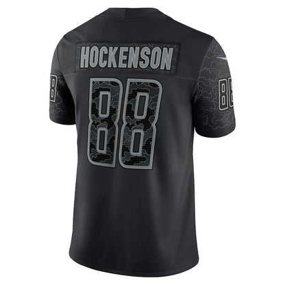 D.Lions #88 T.J. Hockenson  Black RFLCTV Limited Jersey Stitched American Football Jerseys