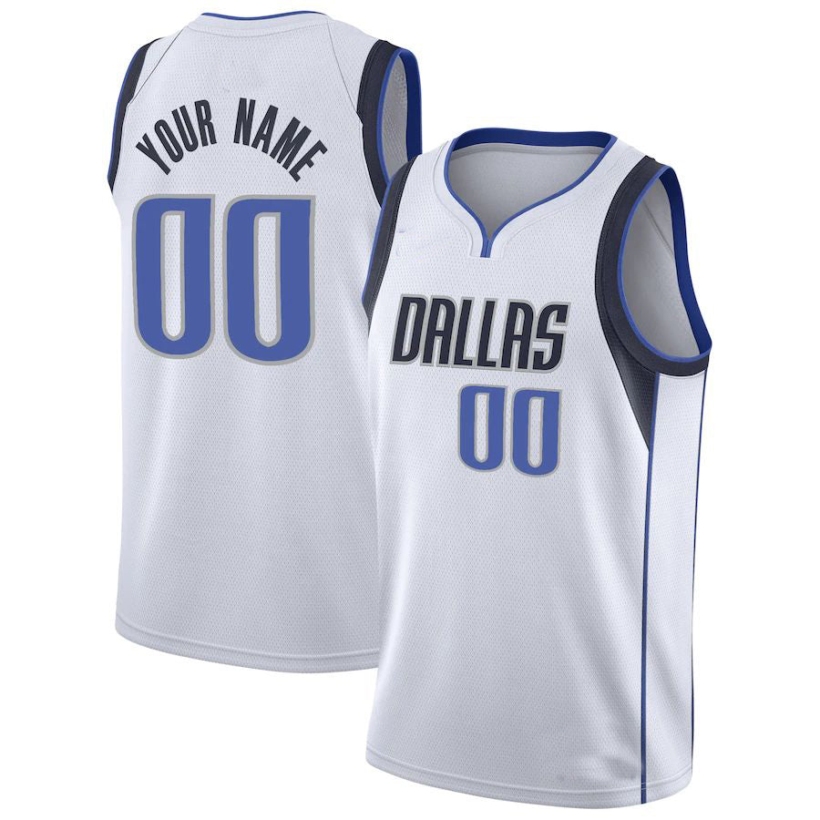 Custom D.Mavericks  2020-21 Swingman Jersey Association Edition White American Stitched Basketball Jersey