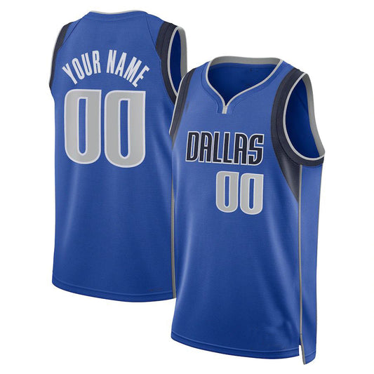 Custom D.Mavericks Unisex 2022-23 Swingman Jersey Blue Icon Edition American Stitched Basketball Jersey