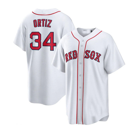 Boston Red Sox  #34 David Ortiz  Home Replica Player Jersey - White Baseball Jerseys