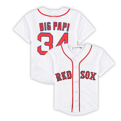 Boston Red Sox  #34 David Ortiz Preschool 2022 Hall of Fame Replica Player Jersey - White Baseball Jerseys