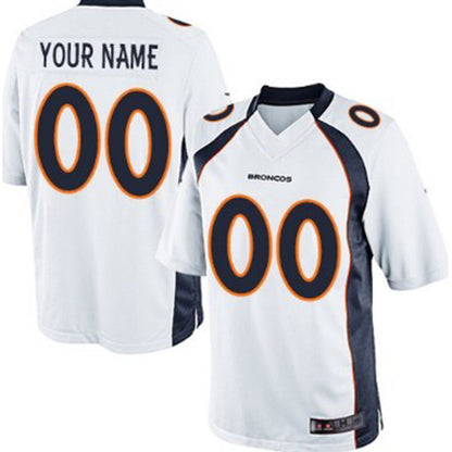 Custom D.Broncos  White Limited Jersey Stitched Jersey American Football Jerseys