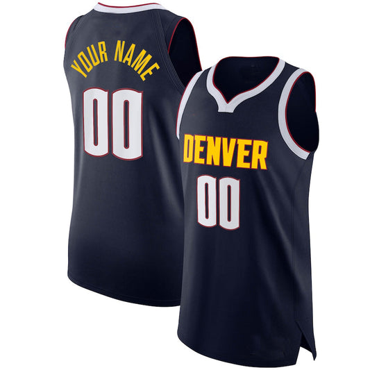 Custom D.Nuggets 2020-21 Authentic  Jersey Navy Icon Edition American Stitched Basketball Jersey