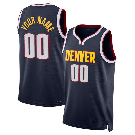 Custom D.Nuggets 2021-22 Diamond Swingman  Navy Icon Edition American Stitched Basketball Jersey