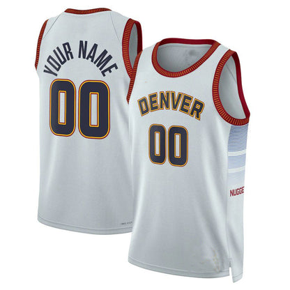 Custom D.Nuggets Unisex 2022-23 Swingman  Jersey City Edition Gray American Stitched Basketball Jersey