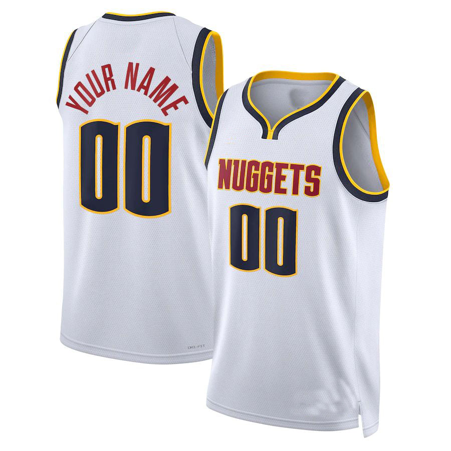 Custom D.Nuggets Unisex 2022-23 Swingman Jersey White Association Edition American Stitched Basketball Jersey