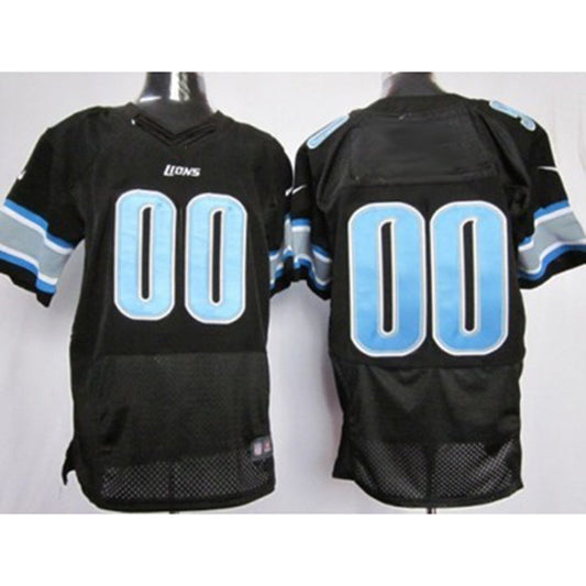 Custom D.Lions Black Elite Jersey Stitched American Football Jerseys