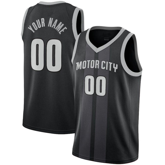 Custom D.Pistons 2018-19 Swingman Jersey City Edition Black Statement Edition American Stitched Basketball Jersey