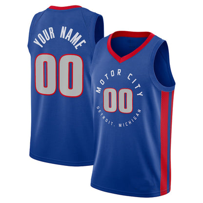 Custom D.Pistons 2020-21 Swingman Jersey Blue City Edition American Stitched Basketball Jersey