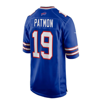 B.Bills #19 Dezmon Patmon Game Player Jersey - Royal Stitched American Football Jerseys