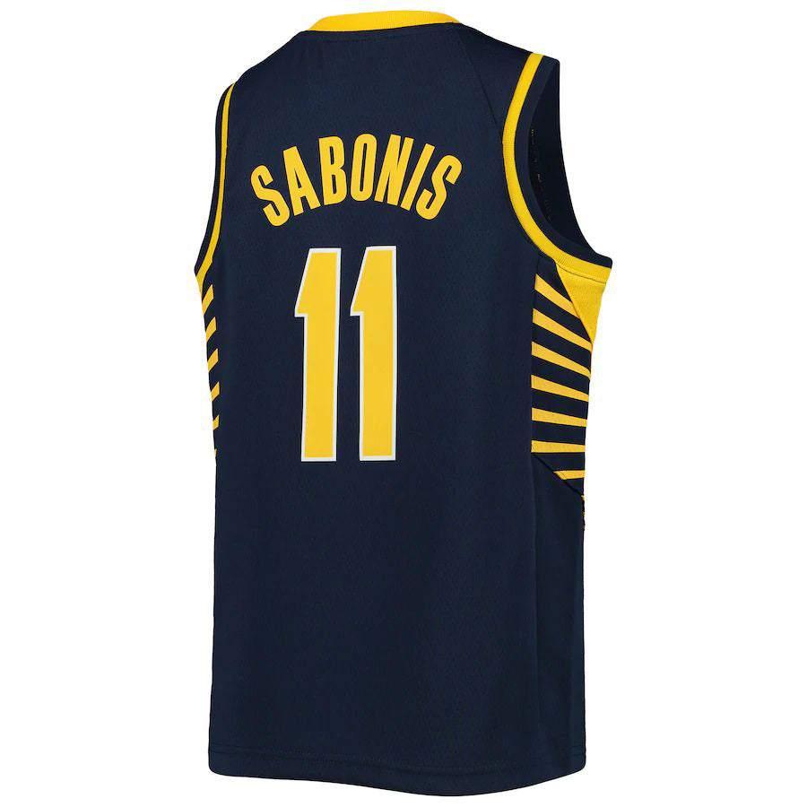 IN.Pacers #11 Domantas Sabonis  2021-22 Diamond Swingman Jersey City Edition Navy Stitched American Basketball Jersey