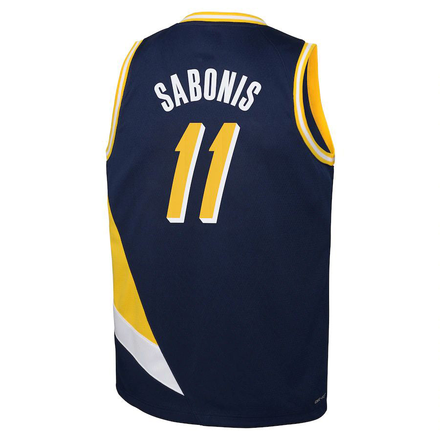 IN.Pacers #11 Domantas Sabonis  2021-22 Swingman Jersey City Edition Navy Stitched American Basketball Jersey