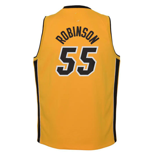 M.Heat #55 Duncan Robinson 2020-21 Swingman Player Jersey Trophy Gold Earned Edition Stitched American Basketball Jersey