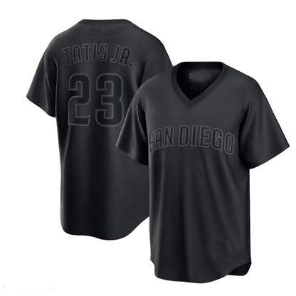 San Diego Padres #23 Fernando Tat¨ªs Jr. Pitch Black Fashion Replica Player Jersey - Black Baseball Jerseys