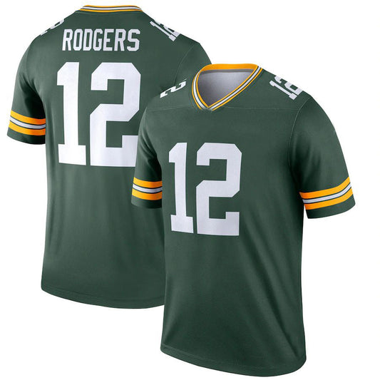 GB.Packers #12 Aaron Rodgers  Green Legend Jersey Stitched American Football Jerseys