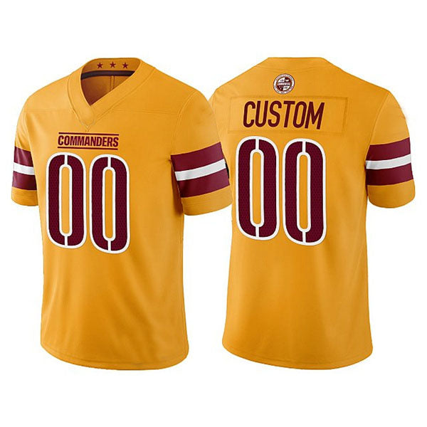 Custom W.Commanders Gold  Game Football Jersey