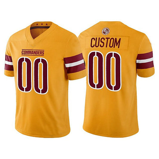 Custom W.Commanders Gold  Game Football Jersey