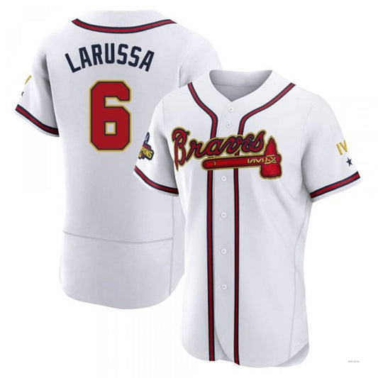 Atlanta Braves #6 Tony Larussa Gold White 2022 Program Jersey Stitches Baseball Jerseys