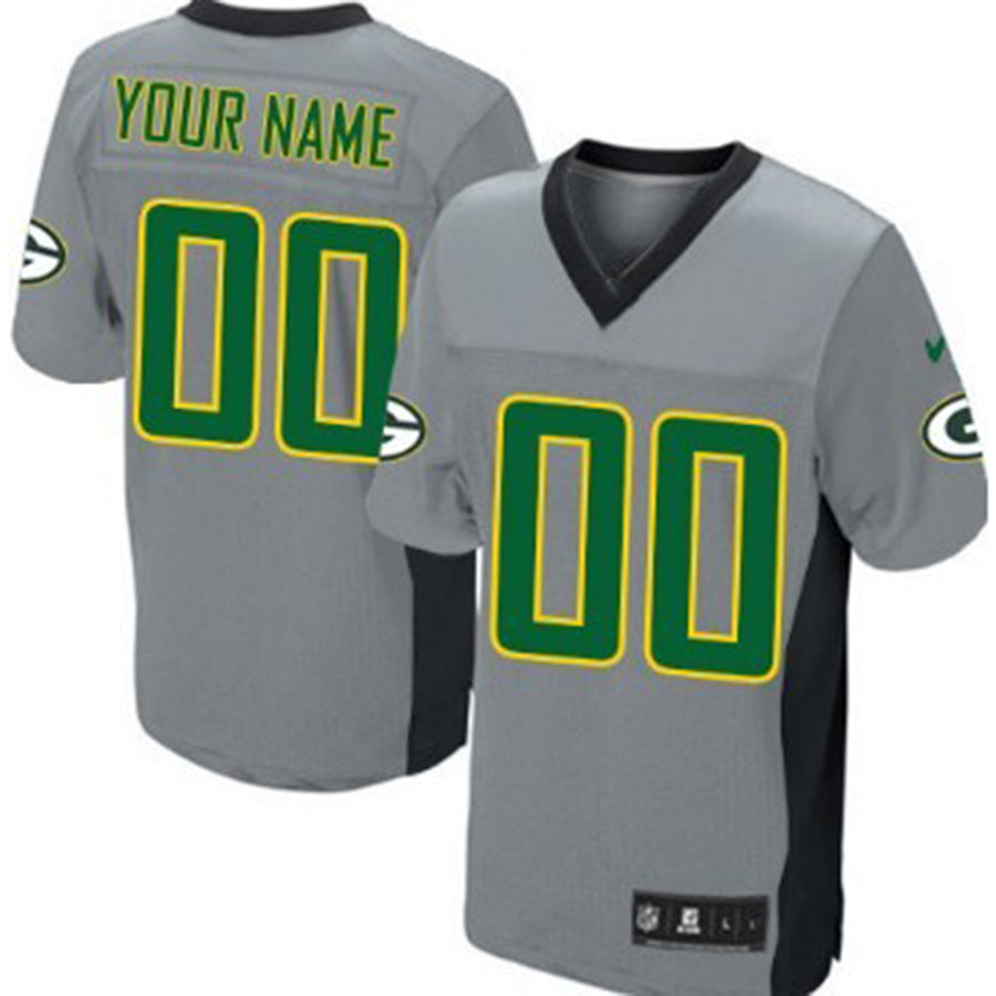 Custom GB.Packers  Gray Shadow Elite Jersey Stitched American Football Jerseys