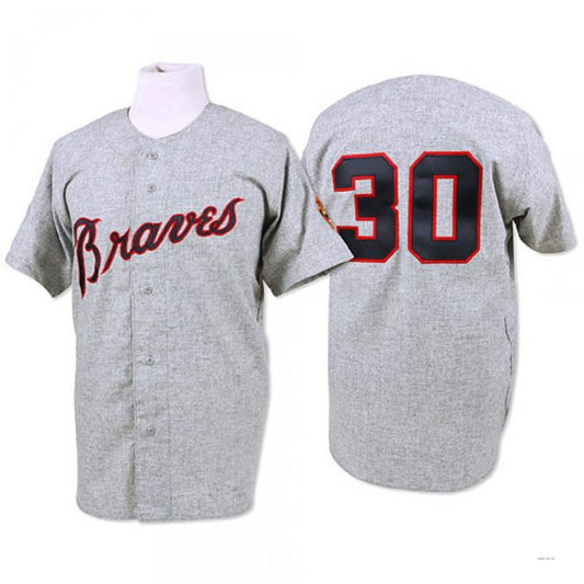 Atlanta Braves #30 Orlando Cepeda Grey 1969 Throwback Jersey Stitches Baseball Jerseys